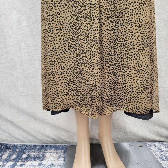 Robbie Bee Vintage Silk Leopard Print Long Sheer Shirt Dress - Picture 3 of 12